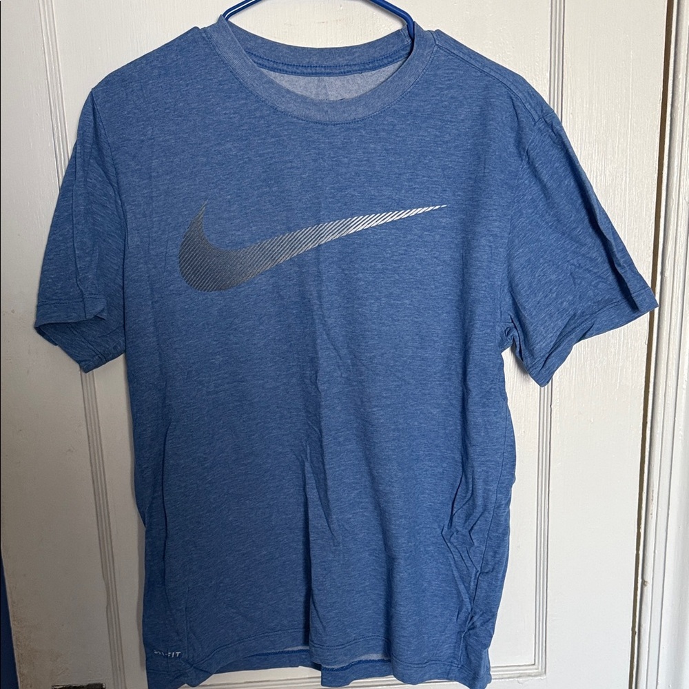 Nike Heather Blue Tee with Metallic Logo